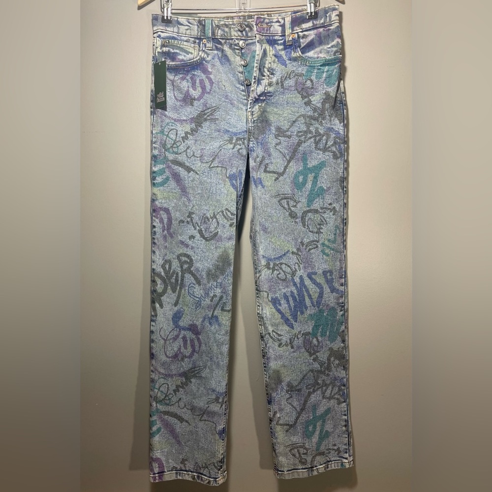 Wild Fable Graffiti Straight Leg Jeans